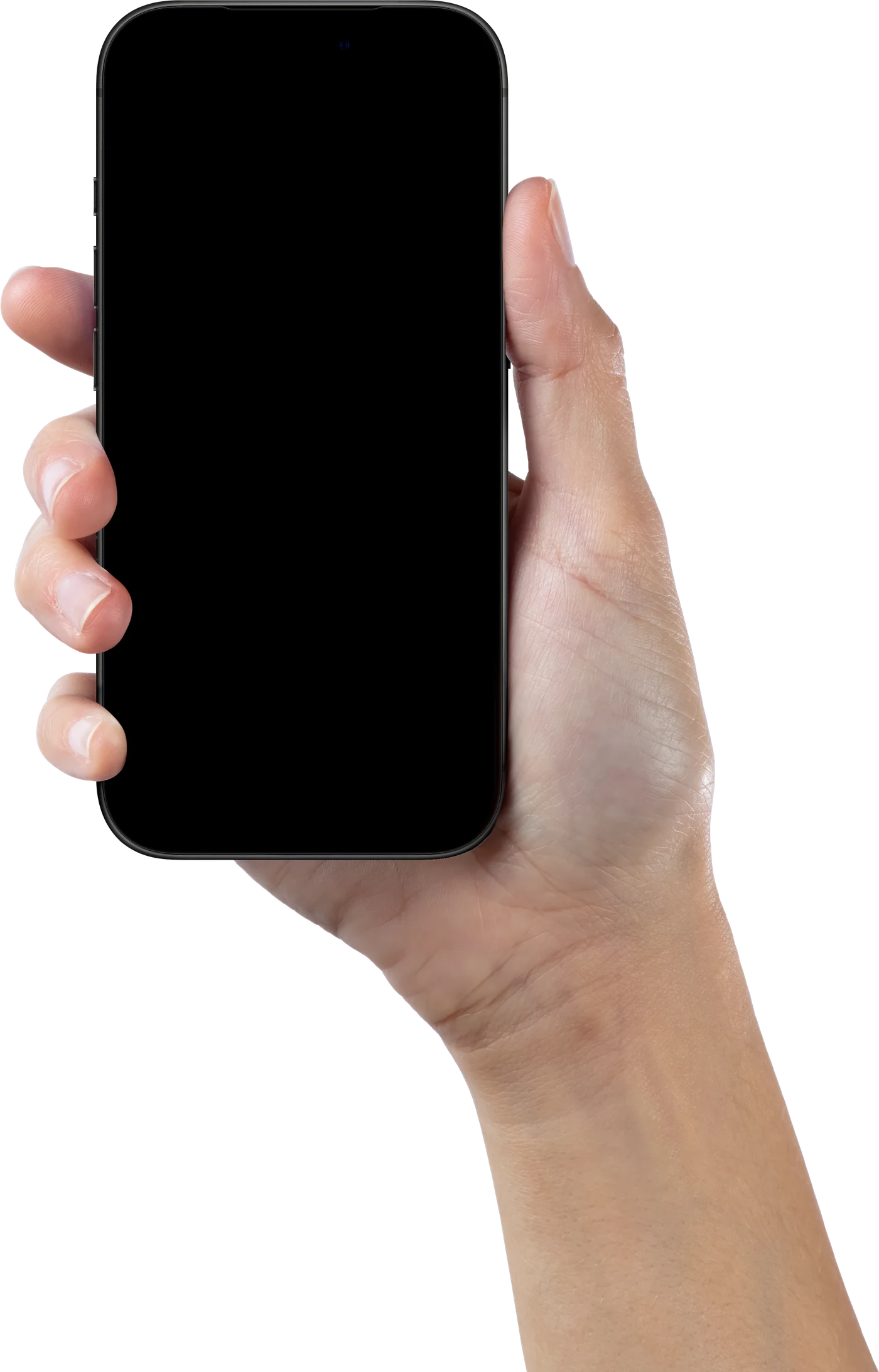 A hand holds an iPhone that shows GraySky rain and severe weather notifications